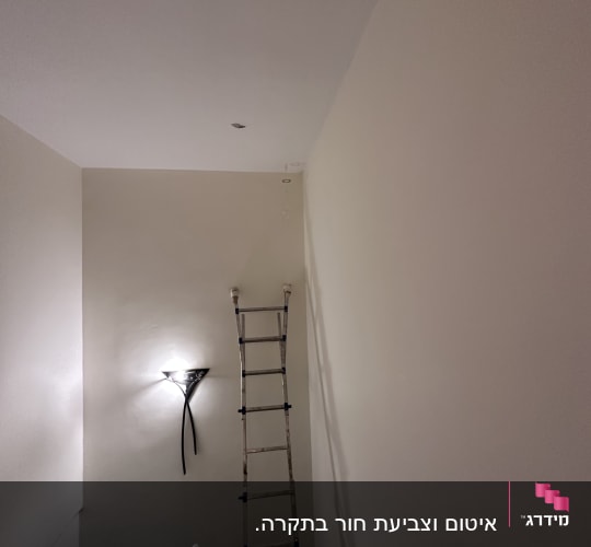 סולם צמוד לקיר צבוע, כיסוי על רהיט